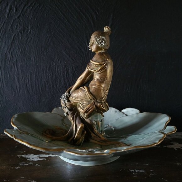 Antique Art Nouveau Woman Centerpiece Raoul Francois Larche, France (1860-1912) - Picture 6 of 12